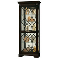 Howard Miller Roslyn Worn Black Curio Cabinet w/ Grill Glass Door